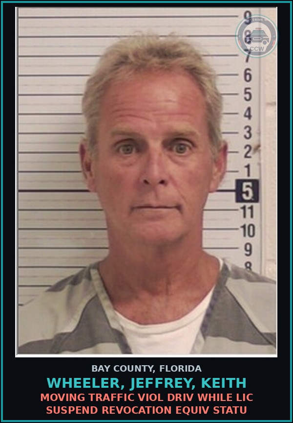 Booking mugshot of WHEELER, JEFFREY, KEITH in Bay County