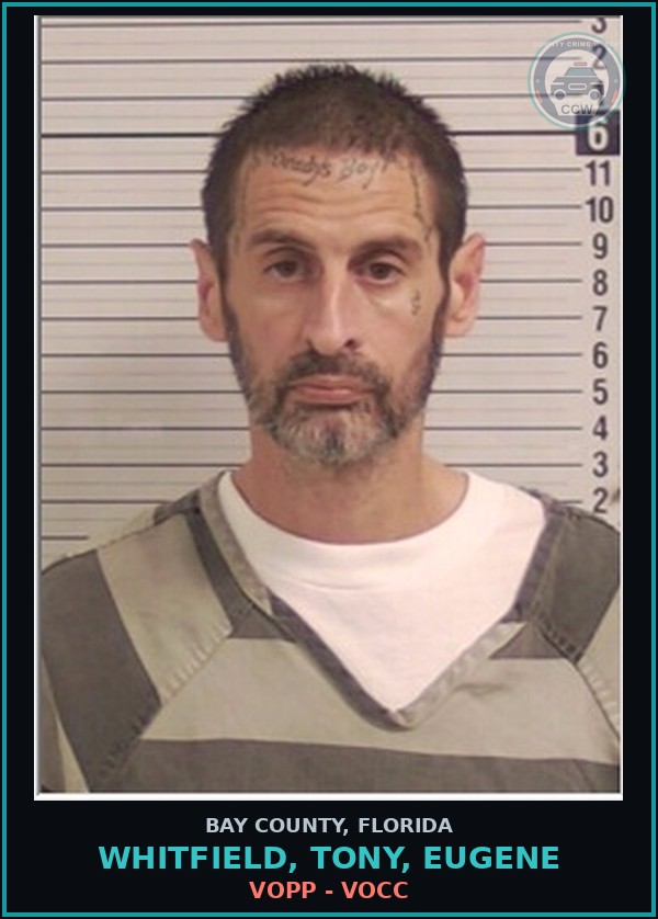 Booking mugshot of WHITFIELD, TONY, EUGENE in Bay County