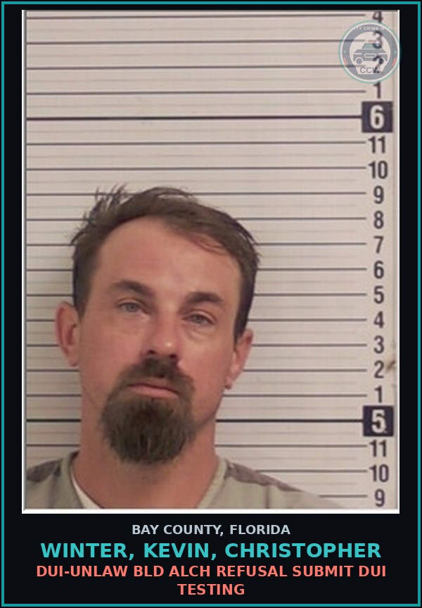 Booking mugshot of WINTER, KEVIN, CHRISTOPHER in Bay County
