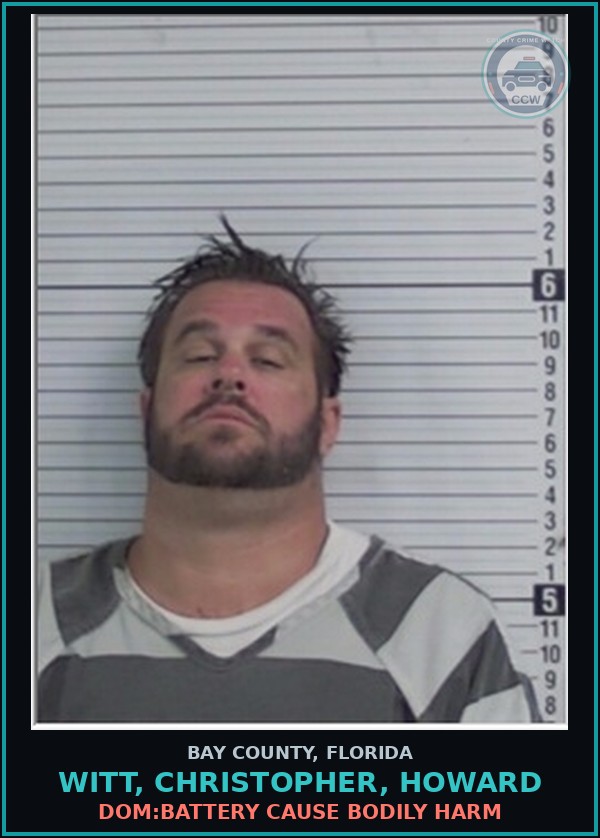 Booking mugshot of WITT, CHRISTOPHER, HOWARD in Bay County