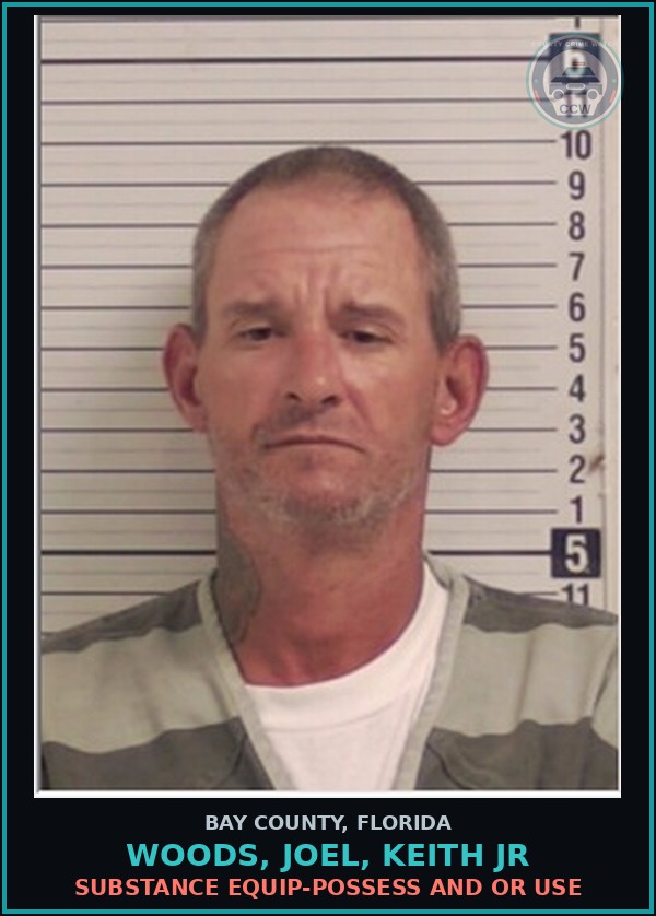 Booking mugshot of WOODS, JOEL, KEITH JR in Bay County