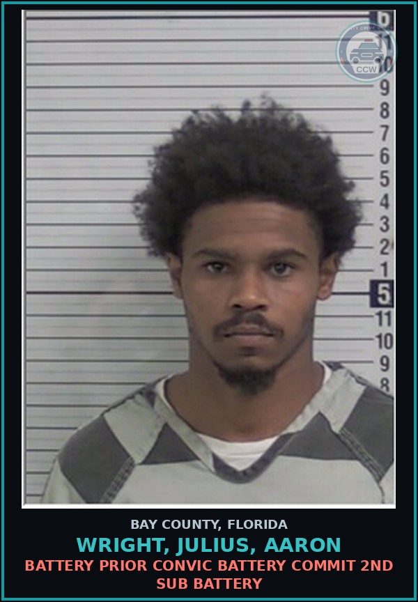 Booking mugshot of WRIGHT, JULIUS, AARON in Bay County