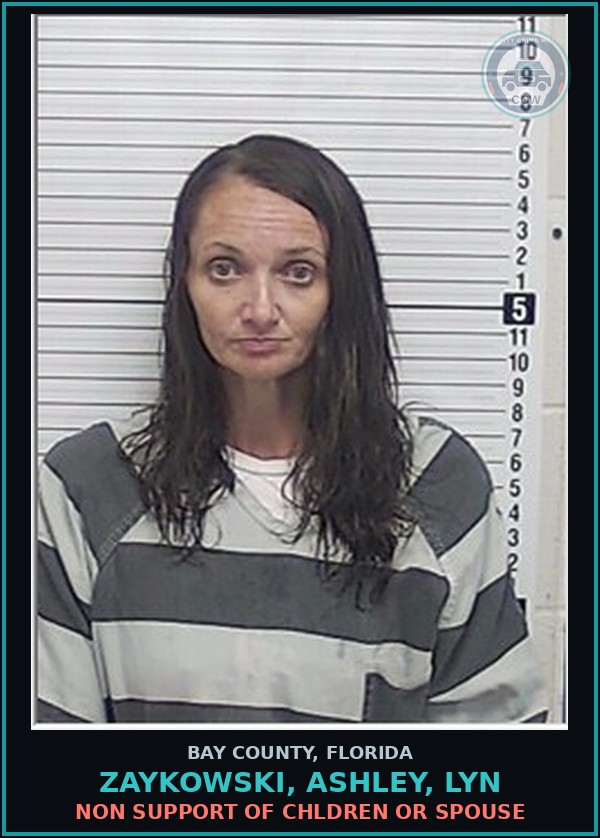 Booking mugshot of ZAYKOWSKI, ASHLEY, LYN in Bay County