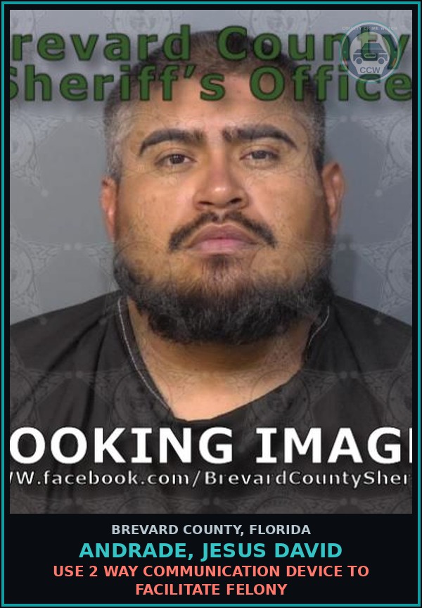 Booking mugshot of ANDRADE, JESUS DAVID in Brevard County