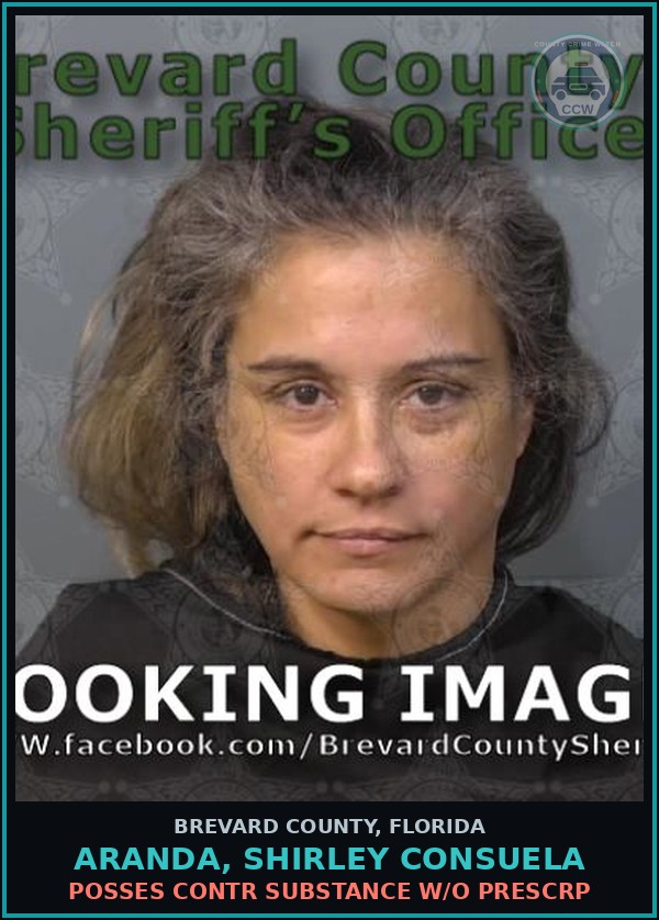 Booking mugshot of ARANDA, SHIRLEY CONSUELA in Brevard County