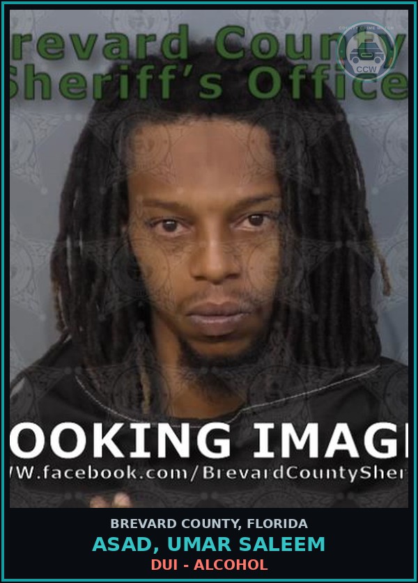 Booking mugshot of Asad, Umar Saleem in Brevard County