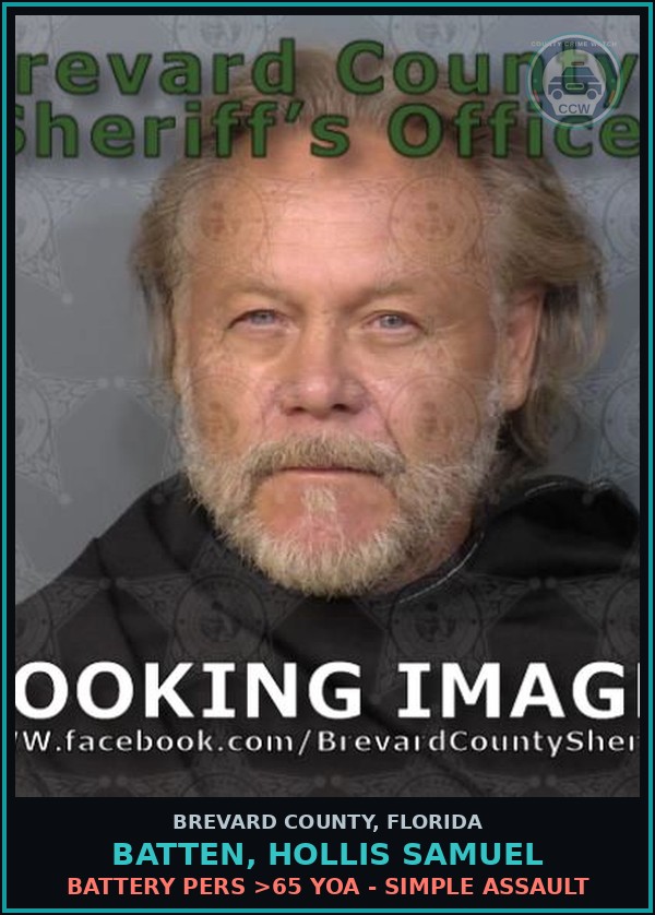 Booking mugshot of BATTEN, HOLLIS SAMUEL in Brevard County