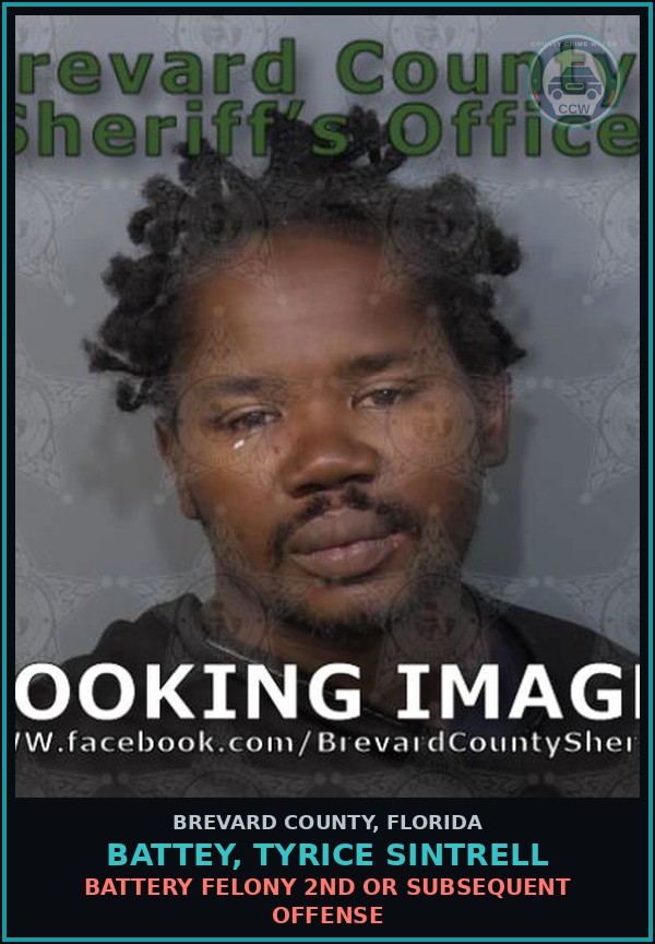 Booking mugshot of Battey, Tyrice Sintrell in Brevard County