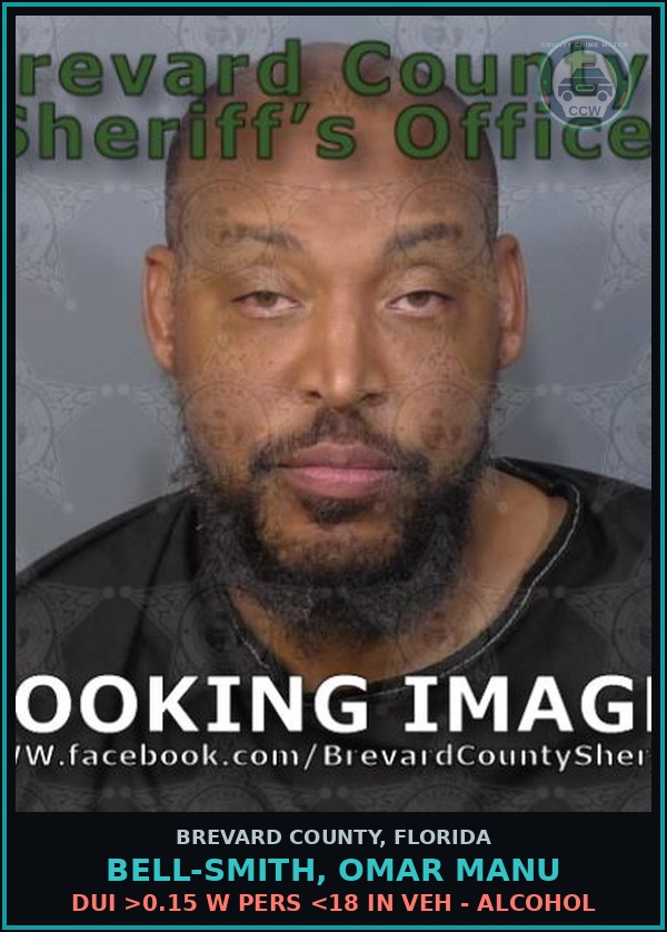 Booking mugshot of BELL-SMITH, OMAR MANU in Brevard County