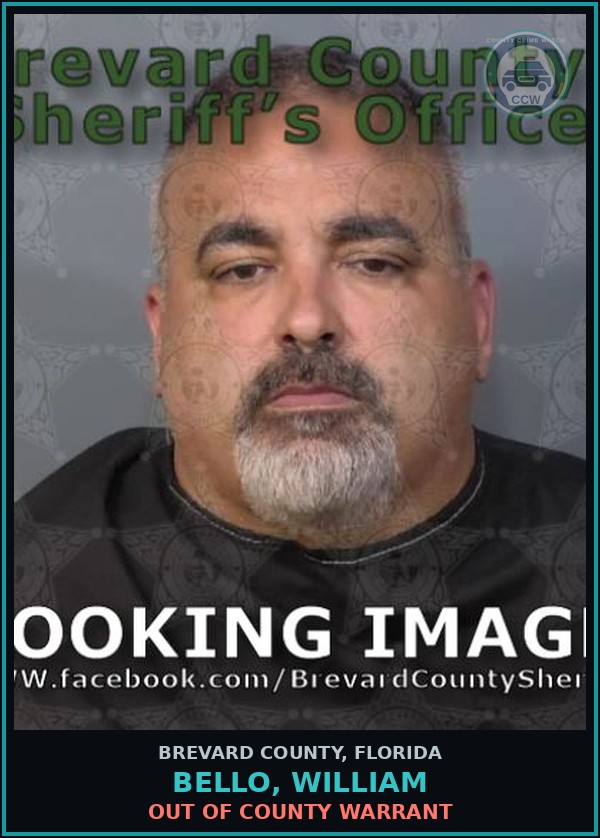Booking mugshot of Bello, William in Brevard County