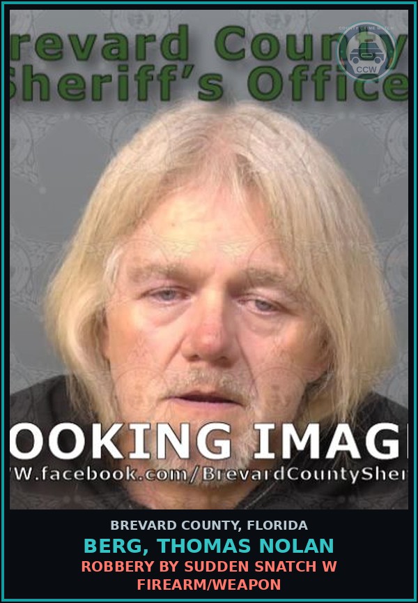 Booking mugshot of BERG, THOMAS NOLAN in Brevard County