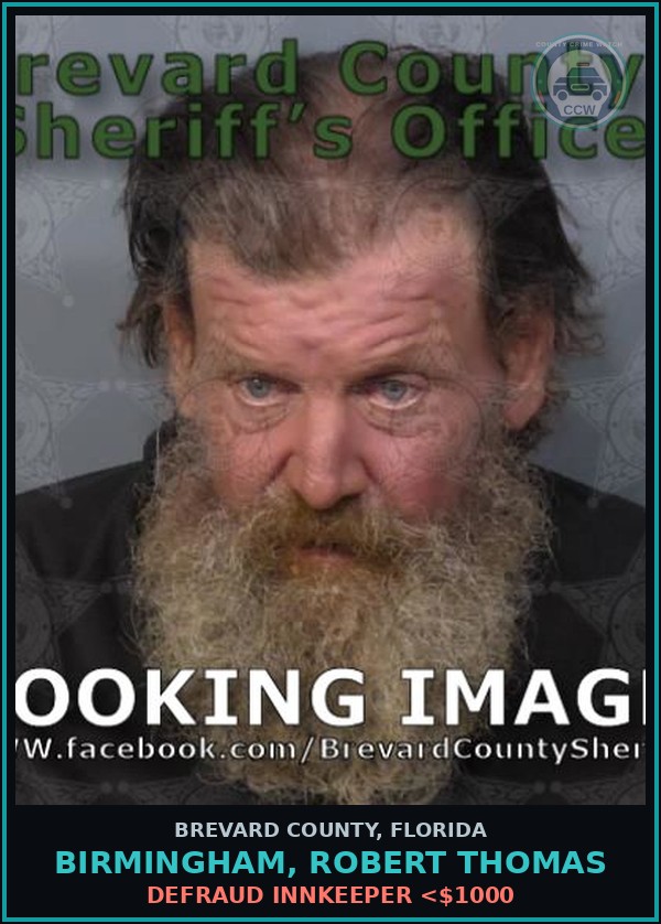Booking mugshot of Birmingham, Robert Thomas in Brevard County