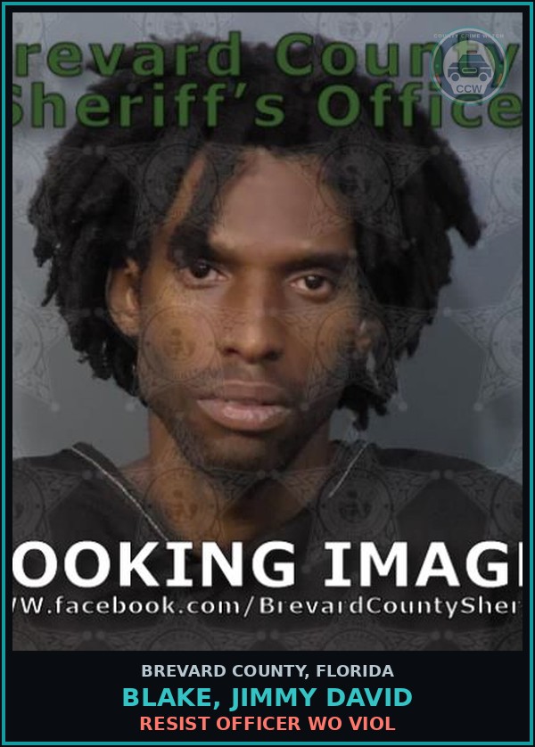 Booking mugshot of BLAKE, JIMMY DAVID in Brevard County