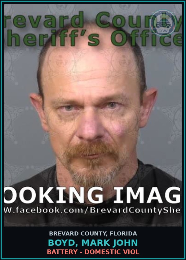 Booking mugshot of Boyd, Mark John in Brevard County