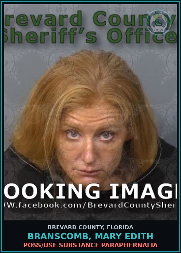 Booking mugshot of BRANSCOMB, MARY EDITH in Brevard County