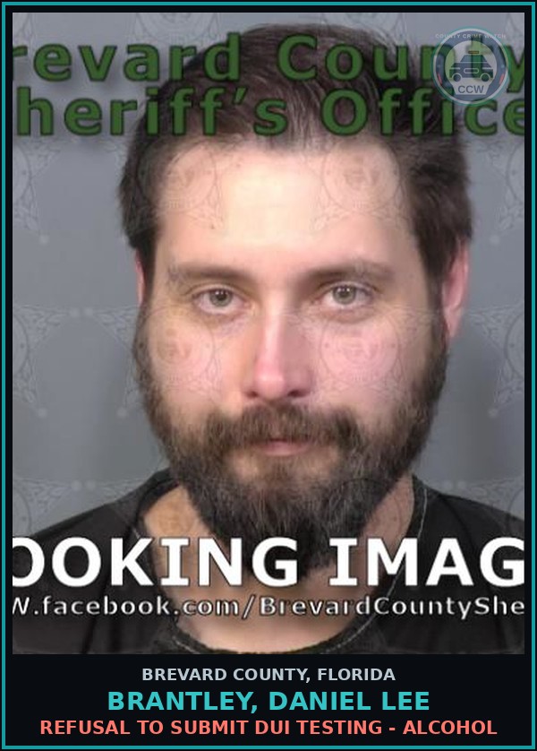 Booking mugshot of Brantley, Daniel Lee in Brevard County