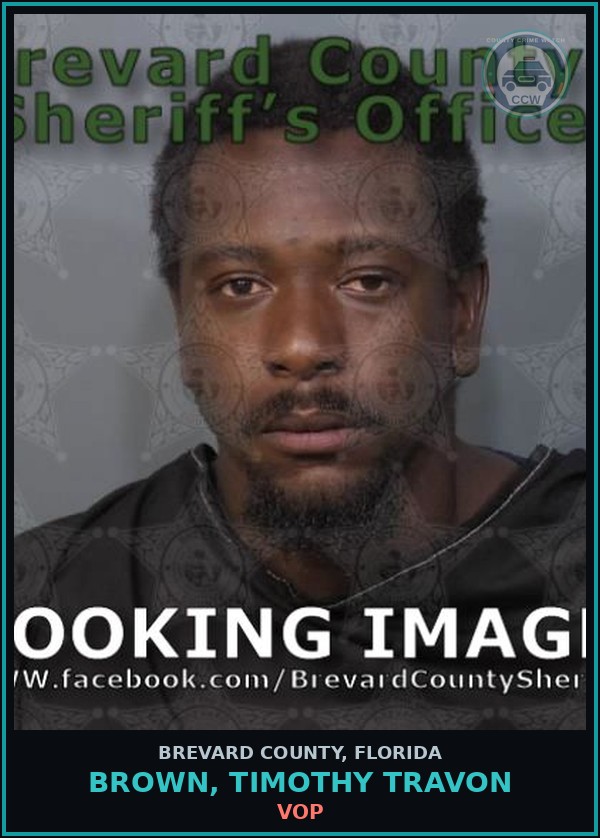 Booking mugshot of BROWN, TIMOTHY TRAVON in Brevard County