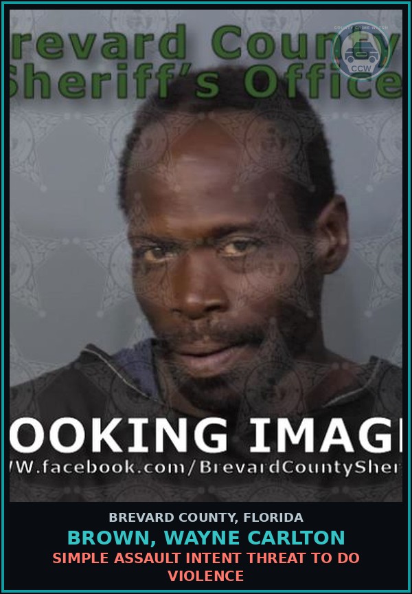 Booking mugshot of Brown, Wayne Carlton in Brevard County