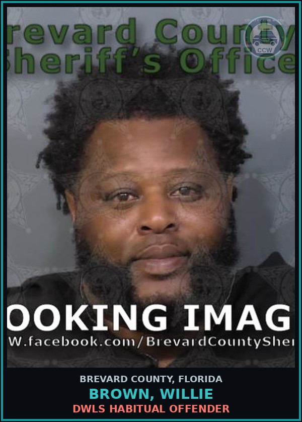 Booking mugshot of BROWN, WILLIE in Brevard County