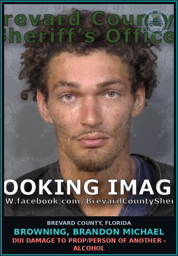 Booking mugshot of BROWNING, BRANDON MICHAEL in Brevard County