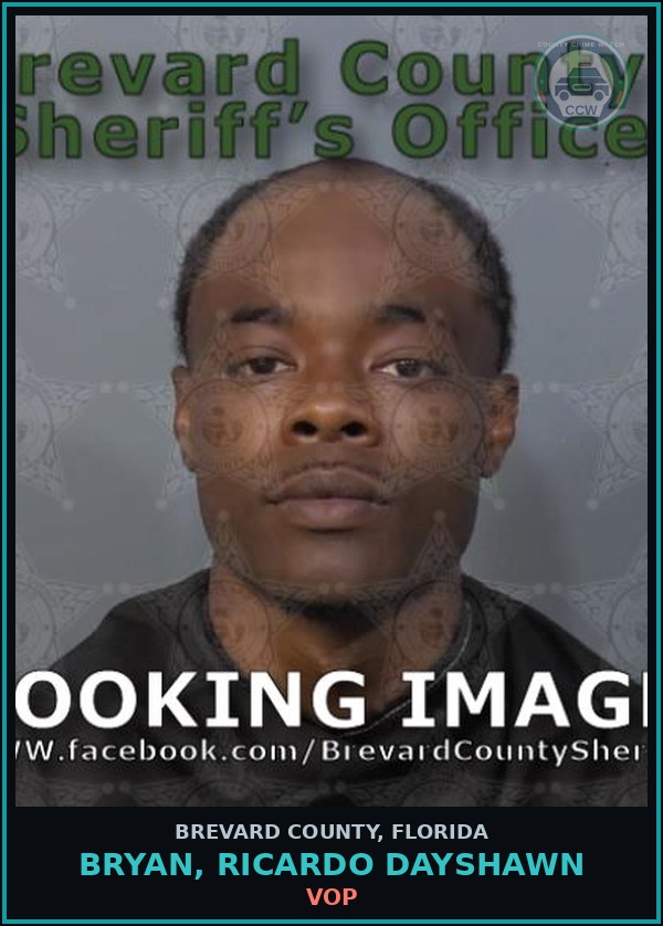 Booking mugshot of BRYAN, RICARDO DAYSHAWN in Brevard County