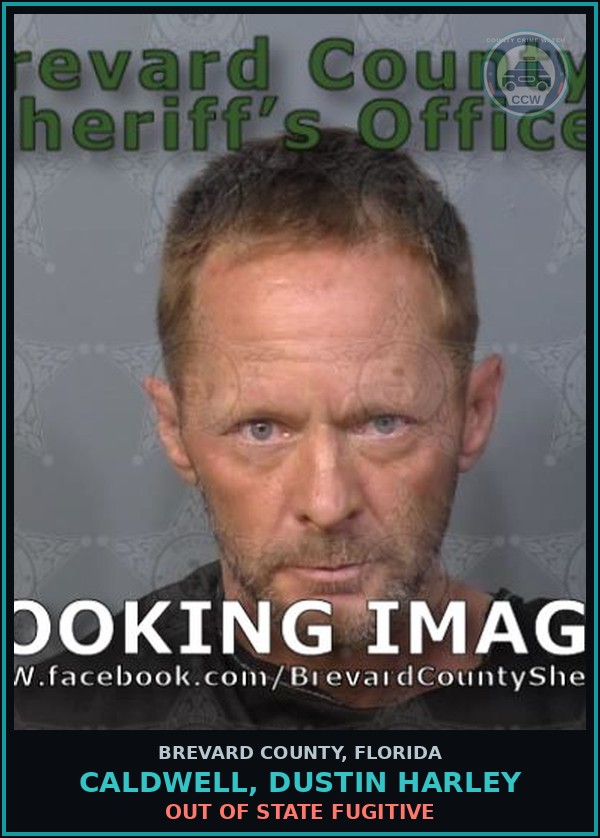 Booking mugshot of CALDWELL, DUSTIN HARLEY in Brevard County