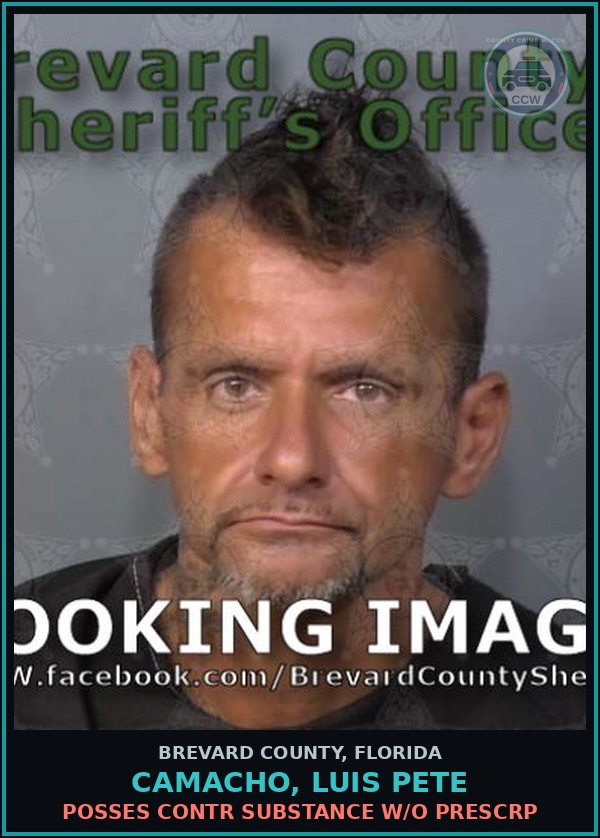 Booking mugshot of CAMACHO, LUIS PETE in Brevard County