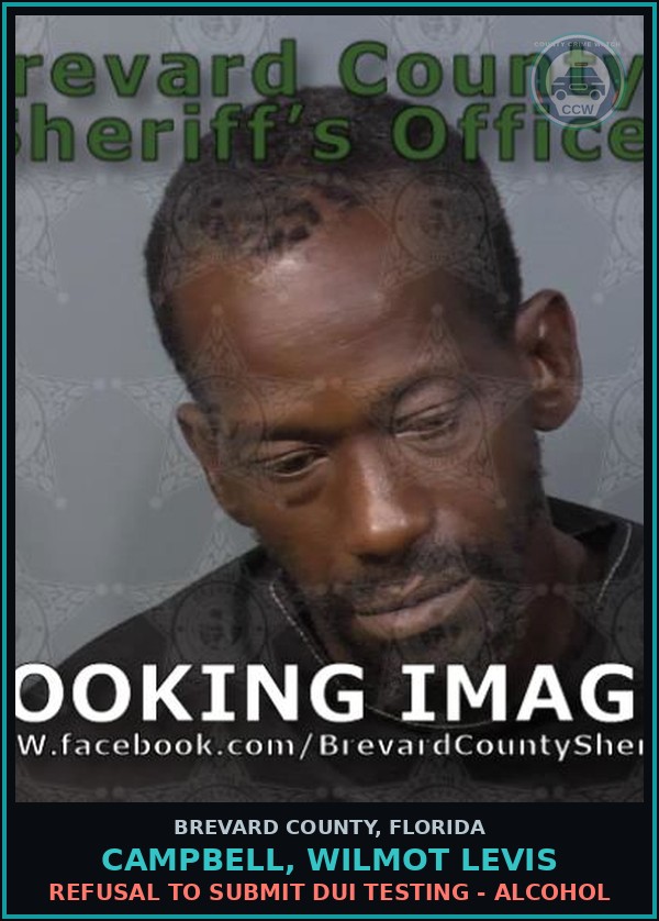 Booking mugshot of Campbell, Wilmot Levis in Brevard County
