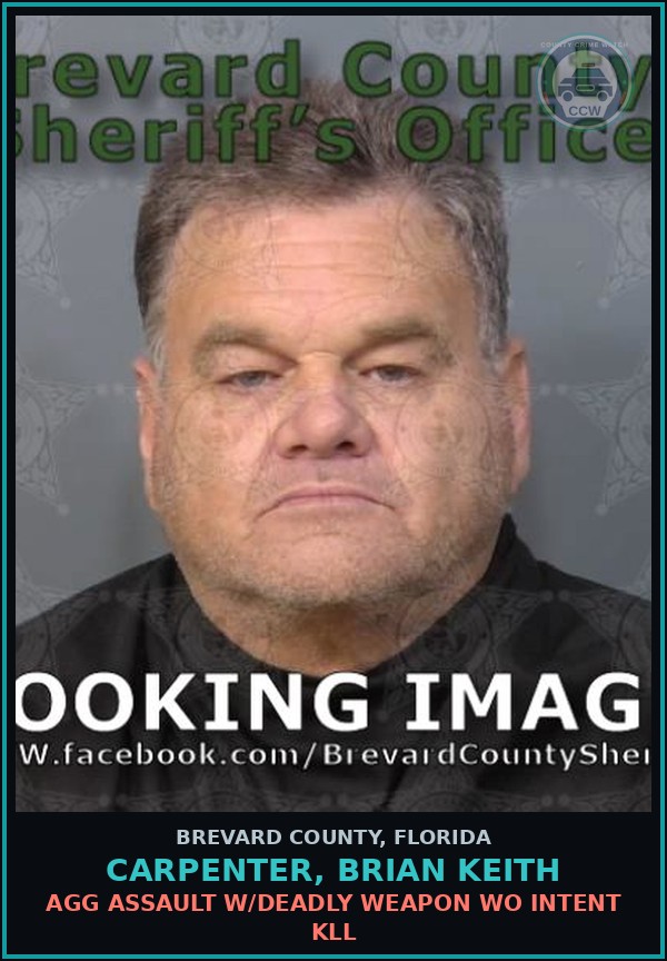 Booking mugshot of CARPENTER, BRIAN KEITH in Brevard County