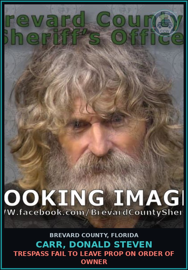 Booking mugshot of Carr, Donald Steven in Brevard County