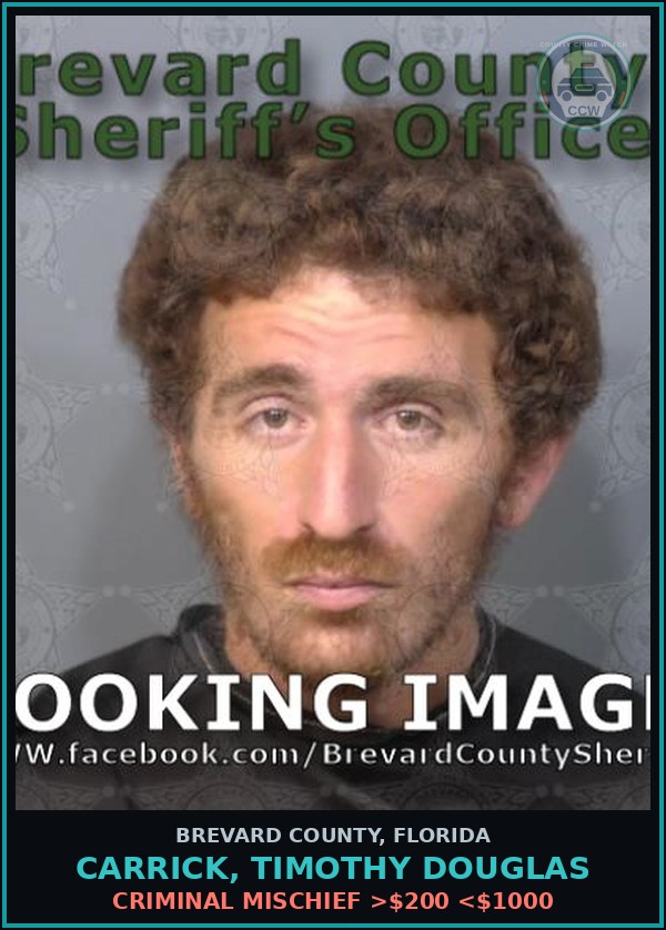 Booking mugshot of CARRICK, TIMOTHY DOUGLAS in Brevard County