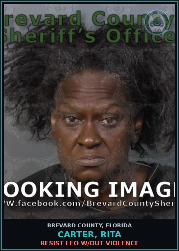 Booking mugshot of CARTER, RITA in Brevard County