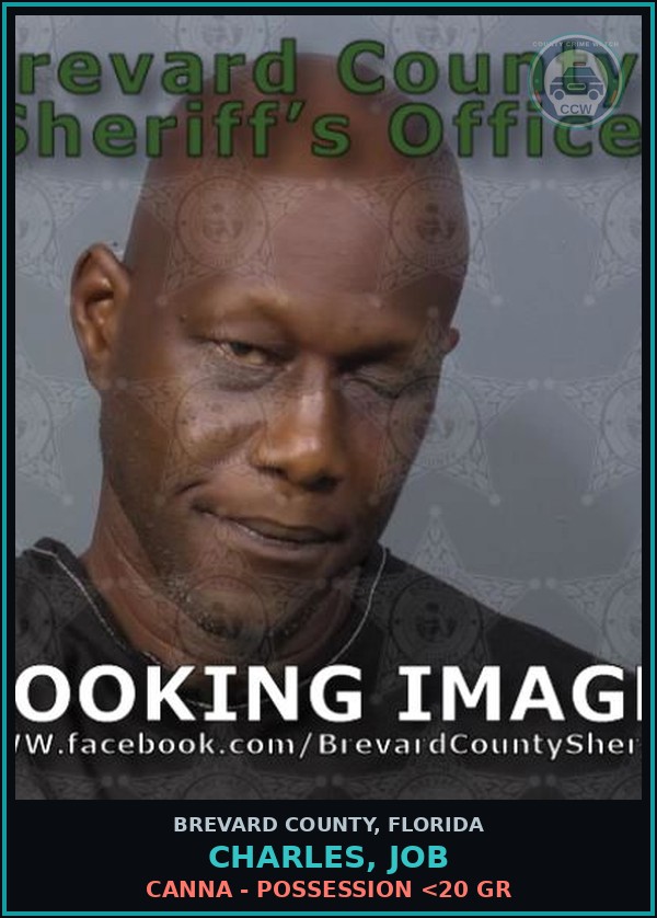Booking mugshot of CHARLES, JOB in Brevard County