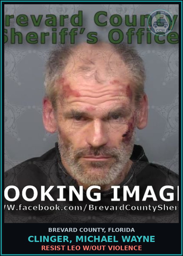 Booking mugshot of Clinger, Michael Wayne in Brevard County