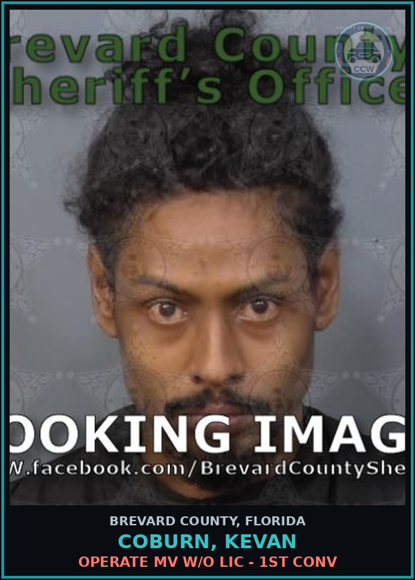 Booking mugshot of Coburn, Kevan in Brevard County