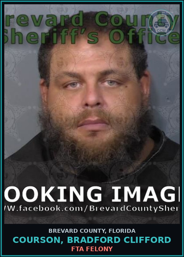 Booking mugshot of Courson, Bradford Clifford in Brevard County