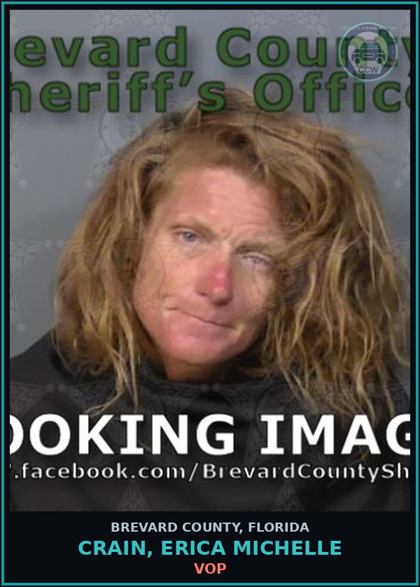 Booking mugshot of Crain, Erica Michelle in Brevard County