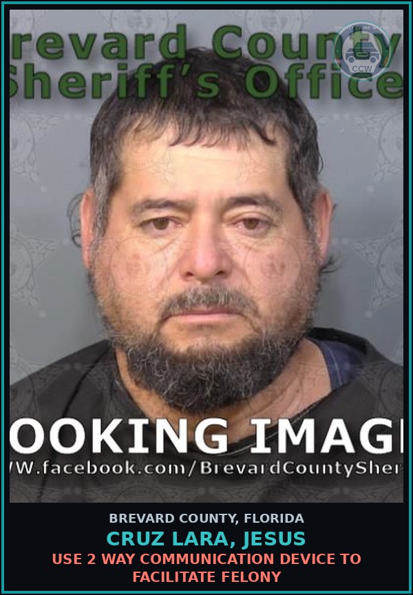 Booking mugshot of CRUZ LARA, JESUS in Brevard County