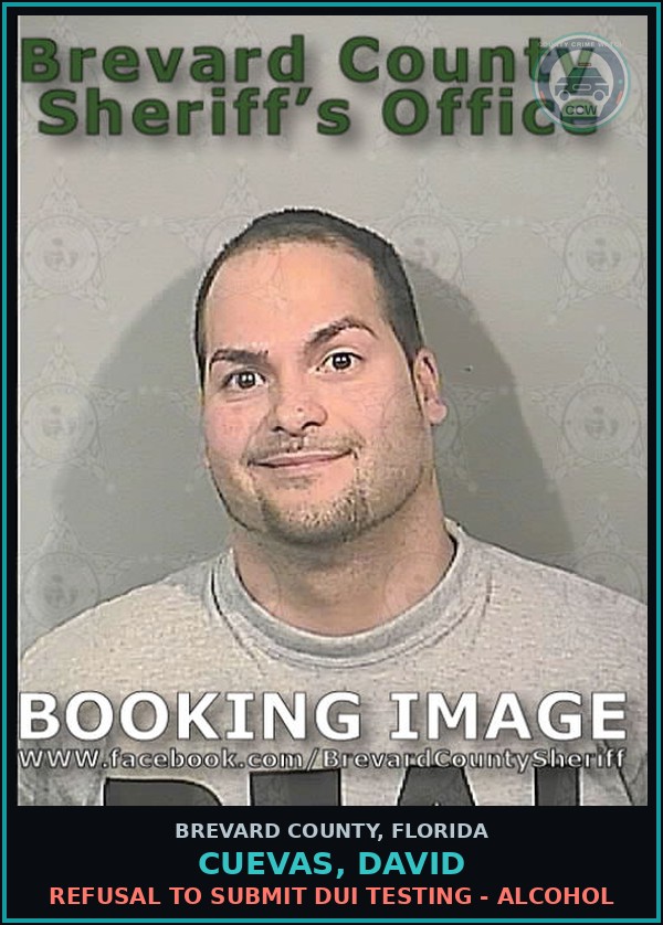 Booking mugshot of Cuevas, David in Brevard County