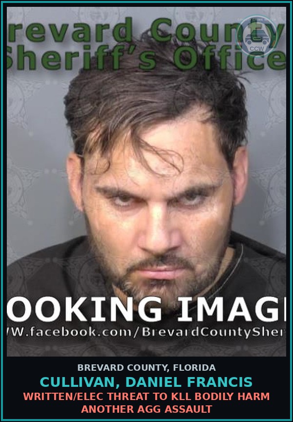 Booking mugshot of Cullivan, Daniel Francis in Brevard County