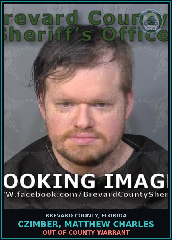 Booking mugshot of CZIMBER, MATTHEW CHARLES in Brevard County