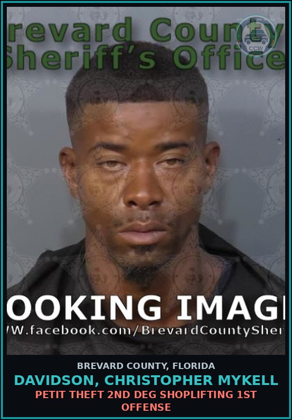 Booking mugshot of DAVIDSON, CHRISTOPHER MYKELL in Brevard County