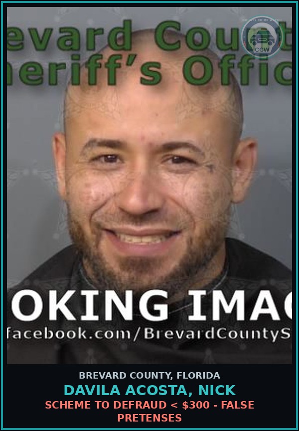 Booking mugshot of DAVILA ACOSTA, NICK in Brevard County