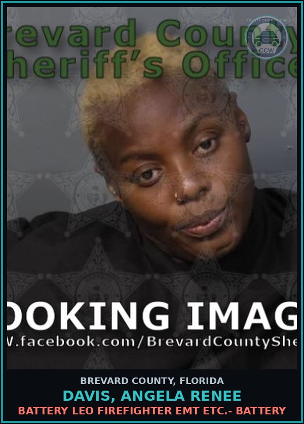 Booking mugshot of Davis, Angela Renee in Brevard County