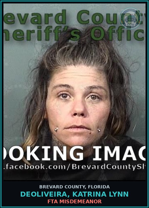 Booking mugshot of Deoliveira, Katrina Lynn in Brevard County