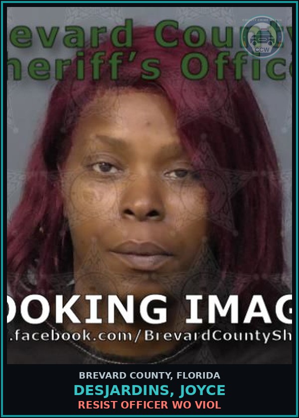 Booking mugshot of DESJARDINS, JOYCE in Brevard County