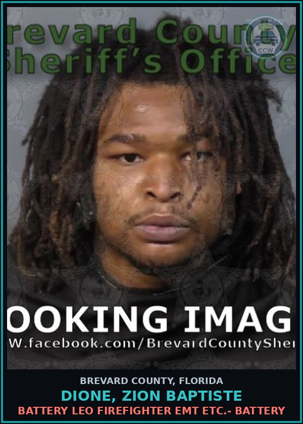 Booking mugshot of Dione, Zion Baptiste in Brevard County