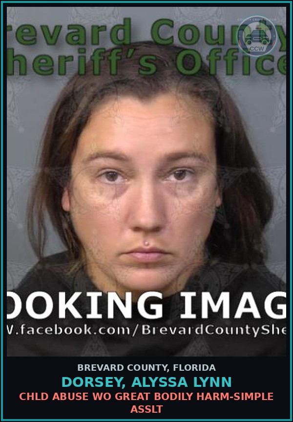 Booking mugshot of DORSEY, ALYSSA LYNN in Brevard County