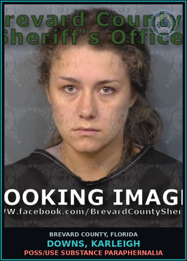 Booking mugshot of DOWNS, KARLEIGH in Brevard County