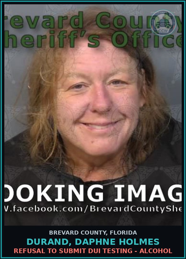 Booking mugshot of DURAND, DAPHNE HOLMES in Brevard County